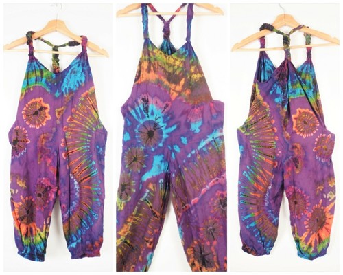 Kinder Latzhosen Regenfliege gefärbt Boho Overalls Alter 3-4, 5-6, 7-8 Unisex - Bild 20 von 120