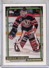 1992-93 TOPPS NHL hockey Dominik Hasek GOLD parallel card #136 BUFFALO SABRES