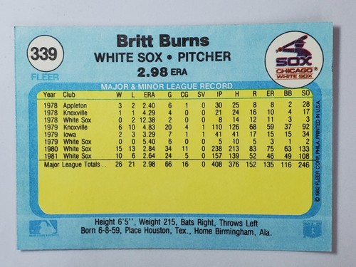 You Pick Your Cards ⚾ 1982 Fleer 1-385 ⚾ Baseball Set Builder card ⚾ - Picture 438 of 511