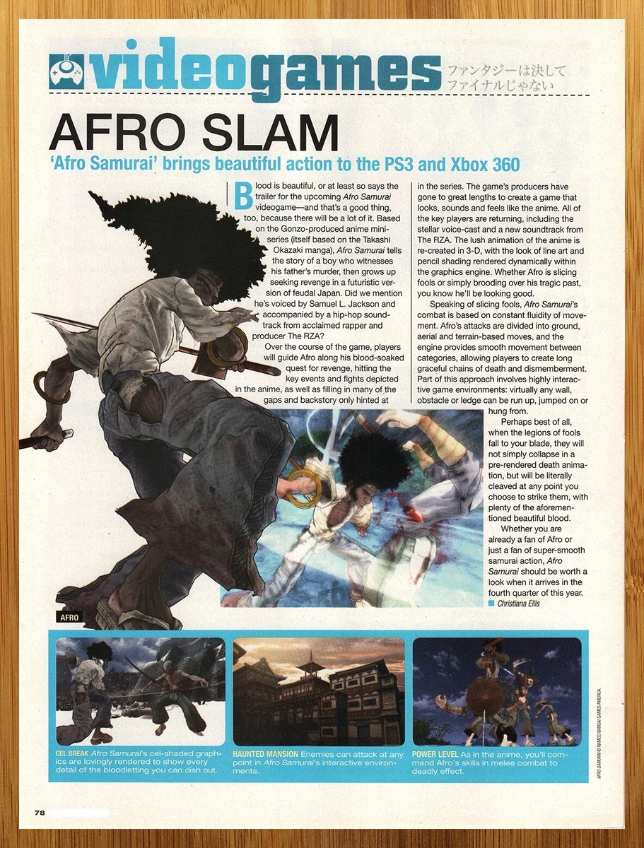 2008 Afro Samurai PS3 Xbox 360 Print Ad/Poster Anime Video Game
