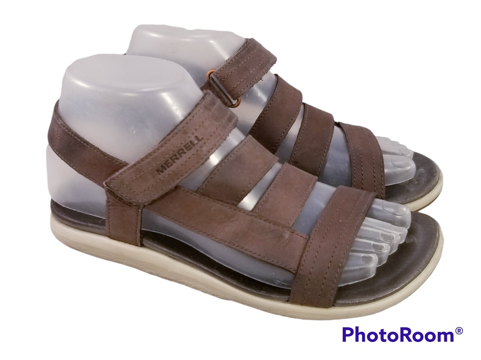 MERRELL BRACKEN SANDALI DONNA PELLE MARRONE MISURA 6 37 USATI IN OTTIME CONDIZIONI