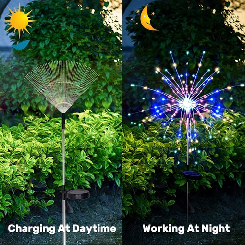 Copper Wire Solar LED Lights Outdoor Waterproof Lawn Garden Firework Decoration - Picture 21 of 31