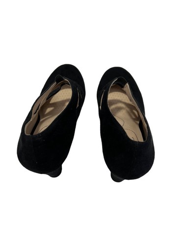 Life Stride Women Size 10 M Shoes Black Velvet 2 V sided Cross Straps 3.5in Heel - Picture 6 of 14