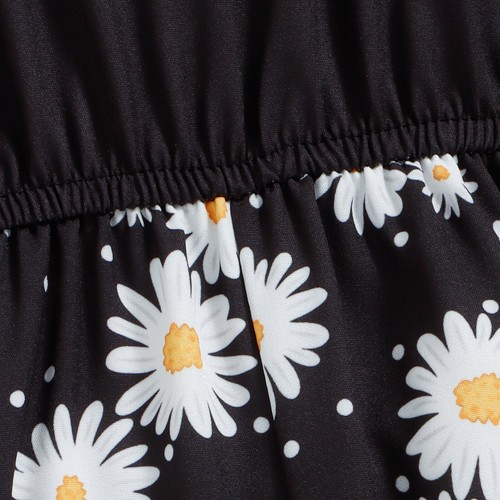 Toddler Kids Girls Floral Flowers Prints Sleeveless Strap Jumpsuit Pants - Picture 6 of 10