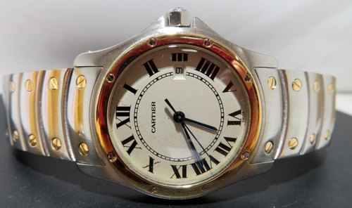 Cartier Santos Ronde 1551 18K Yellow Gold Steel Quartz 7" LONG 30MM CASE G132395 - Picture 17 of 24