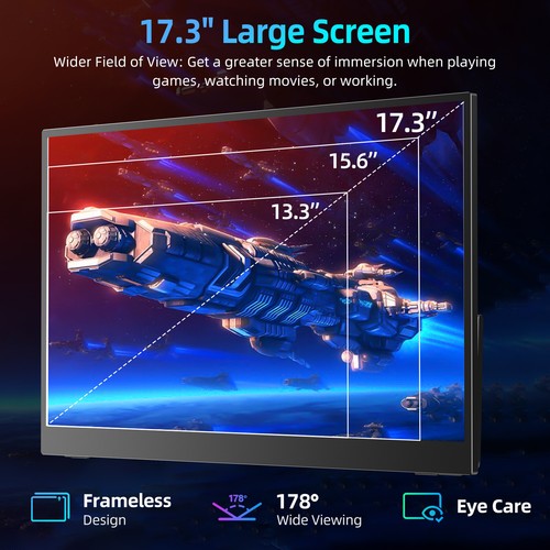 17.3" Portable Monitor 2560*1440 144Hz FreeSync Gaming Monitor for PS5 Xbox - Picture 2 of 10