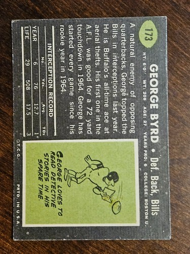 Tarjetas de fútbol americano Topps 1969 completan tu conjunto que elijas elegir cada una #133 - 263 - Imagen 37 de 127