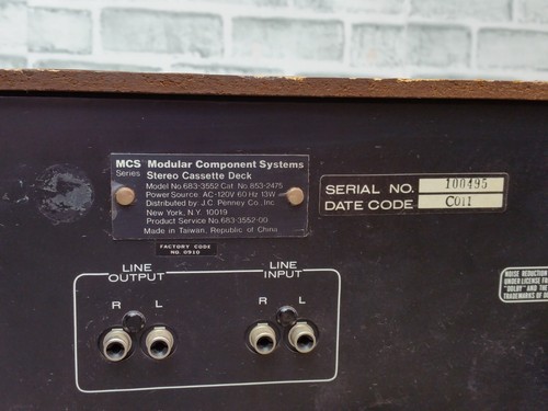 Vintage MCS Modular Component Systems 3552 Stereo Cassette Deck Wood Grain - Picture 6 of 10