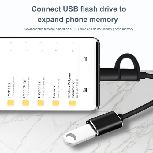 Type-c &Micro USB To USB OTG Adapter Cable Convenient 2 in 1 Mobile Accessories - Zdjęcie 7 z 12