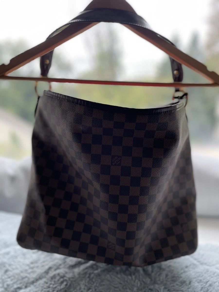 Louis Vuitton Graceful Hobo Damien Ebene Canvas Brown Plaid Handbag Purse