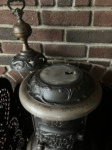 Nemo Oak Pot Belly Wood Burning Stove 1890's 43 in Tall Complete Working - Picture 17 of 20