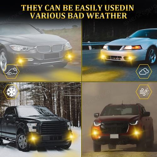 5202 LED Fog Light Bulbs Golden Yellow For Chevy Suburban Tahoe 2007-2013 2014 C - Imagen 19 de 20