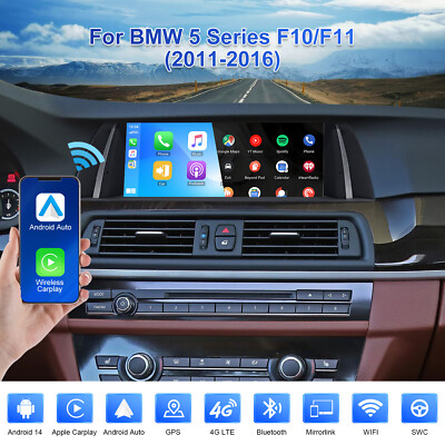10,25'' 8+128GB Touchscreen für BMW 5er F10/F11 Android 14 CarPlay Autoradio GPS