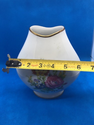 Vintage JWK Bavaria West Germany Floral Vase~6 Panels Unique Shape - Picture 6 of 8