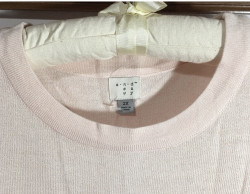 A New Day Blush Baby Pink Bell Sleeve Tie Straps Sweater Size 2X - Picture 10 of 10