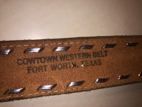 BUFFALO NICKEL Concho Belt 38 Brown Leather Vintage 4 Coins Western Unisex USA - Picture 5 of 7