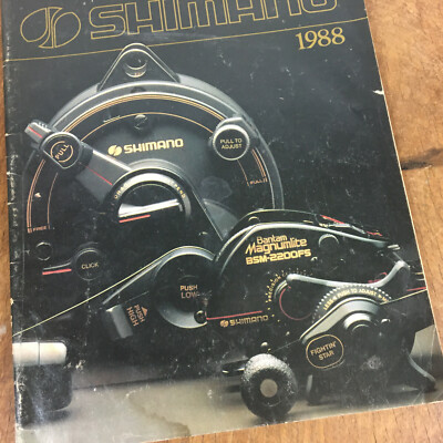 Vintage 80s 1988 Shimano Fishing Tackle Rod Reel Fish Book