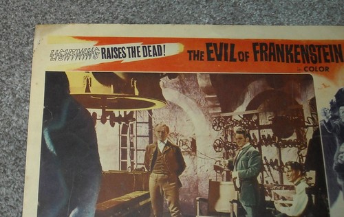 The EVIL of FRANKENSTEIN ORIGINAL 1964 HAMMER HORROR MOVIE LOBBY CARD 4 CUSHING - Picture 2 of 7