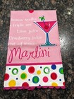 Kay Dee Designs large cotton kitchen/Bar towel, Martini, pink