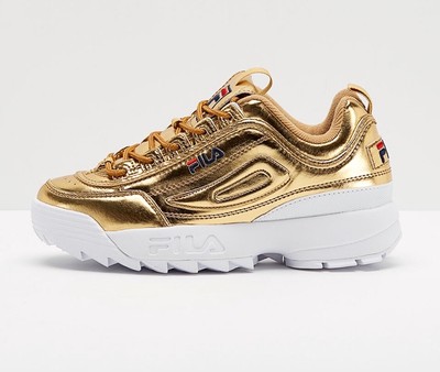 FILA Disruptor II Premium Women's Size 7.5 Metallic Gold NEW 5FM00040-720 NEW | eBay