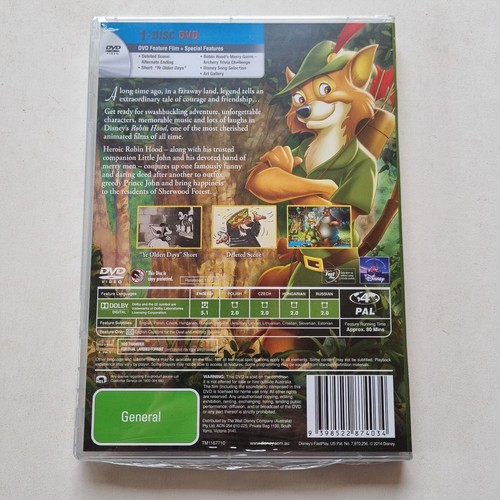 Robin Hood (DVD, 1973) PAL Region 4 (Disney Classics 15) BRAND NEW / SEALED - Picture 3 of 5