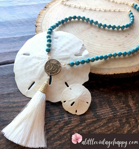 A Day at Sea | Anchor Tassel Necklace - Picture 11 of 45
