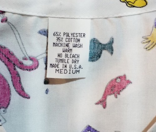 Women's Medical Scrub Top Octopus Fish Ocean Sea Creatures Med 2 Pockets - Picture 3 of 5