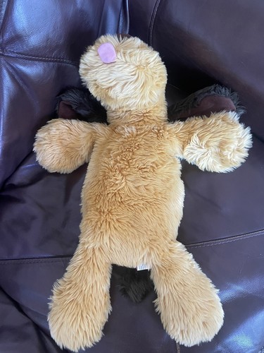 CHOSUN Shaggy FLOPPY DOG 22" Puppy Laying Down Pink Tongue Golden Tan Plush Gold - Picture 2 of 5