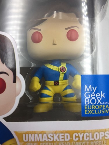 EXCLUSIVE MARVEL UNMASKED CYCLOPS RED EYE 3.75" VINYL FIGURE POP FUNKO  - Foto 9 di 12
