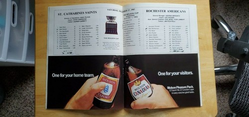 St Catherines Saints Rochester Americans program 11 17 1983 Mike Kaszycki AHL - Picture 3 of 5