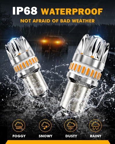 AUXBEAM 1157 LED Turn Signal Light Bulb Amber Anti Hyper Flash CANBUS Error Free - Picture 8 of 12