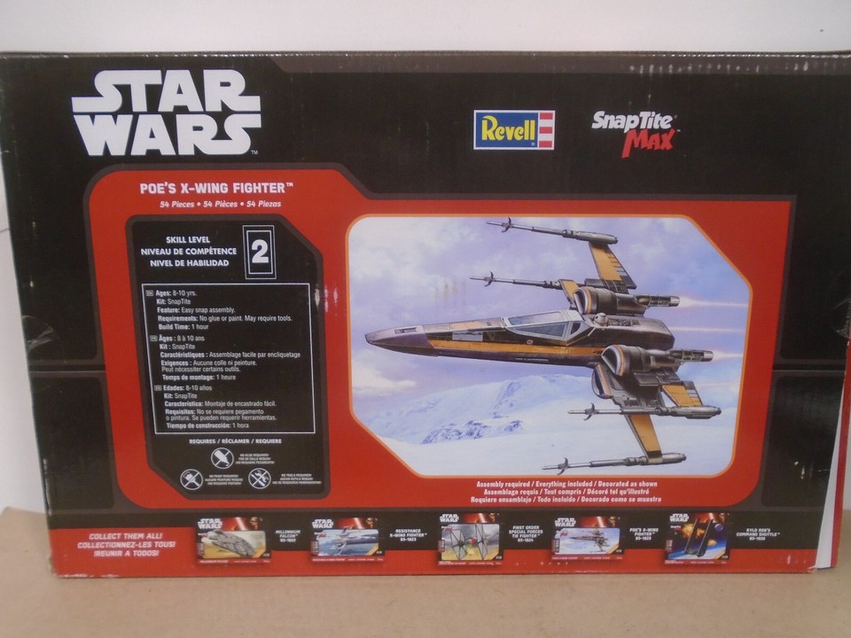 Revell Poe's X-Wing Fighter Model Kit – Star Wars Episode VII Snap-Tite Building Set With Display Stand - View #8