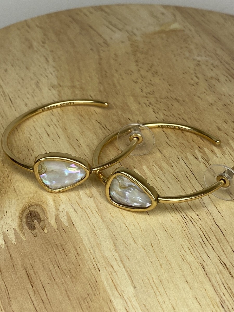 Abalone Hoop Earrings in Brown Abalone Hoop Earrings in Brown