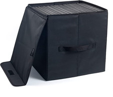 UENTIP Vinyl Record Storage Box for 12-Inch Records Crate Holds up to 90 Records