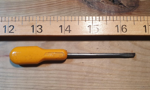 Vintage Stanley Yellow 60 Series 4 1/2" Screwdriver Old Hand Tools Engineering - Picture 2 of 5
