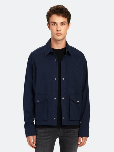 ATM Anthony Thomas Melillo Men's Stretch Cotton Utility Jacket Midnight Blue-Med