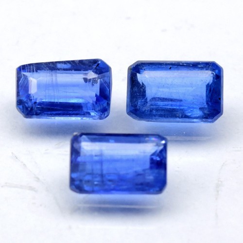 💎 1,83ct 3pcs Lot Achteck Natur Blau Kyanit - Unbehandelt, Nepal Edelstein