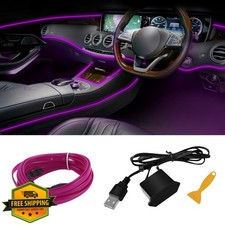 Hbxdeco Purple EL Wire Interior Car LED Strip Light 16.4FT RGB USB
