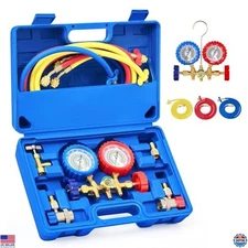Orion Motor Tech 3-Way AC Manifold Gauge Set for R134a R12 R22 R502, Hoses,