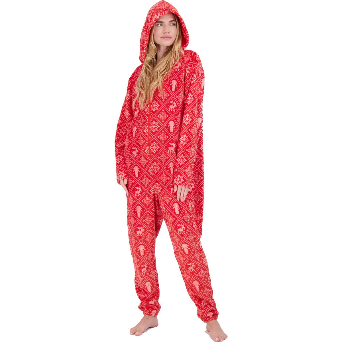 Женская красная удобная цельнокроеная пижама NYC Underground Loungewear S/M BHFO 2737