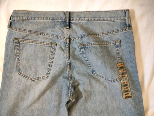 Y2K Vintage NOS Jeans Old Navy Loose Fit Baggy Skater Light Wash Denim Herren 34x34 - Bild 3 von 8