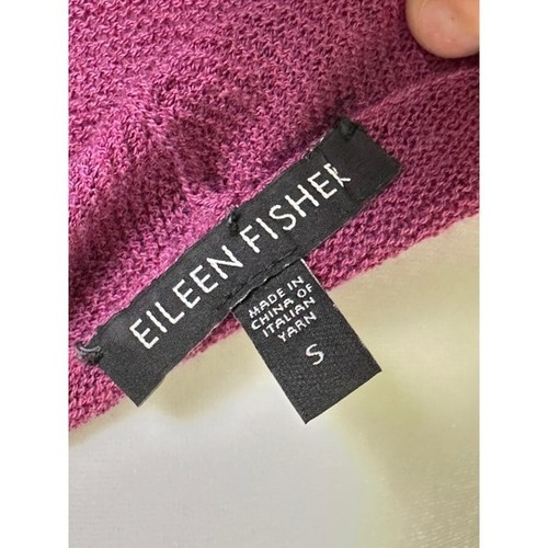 Eileen Fisher Wool Cardigan Open Front Knit Sweater Purple Plum Size S - Picture 3 of 5