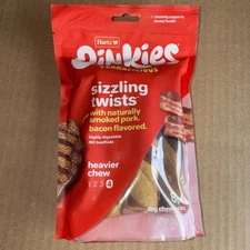 Hartz Oinkies Smoked Pig Skin Bacon Flavored Wrap Dog Treat Chews - 8 Pack