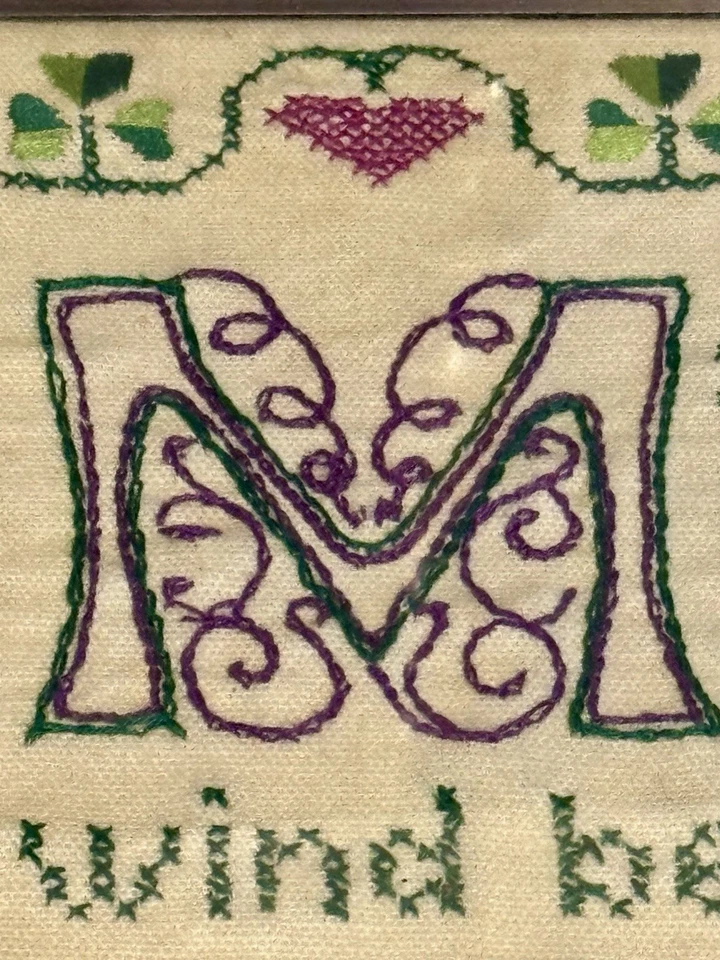 Vintage Framed Cross Stitch Embroidered Irish Prayer Blessing 16.5” X 12.5” - Image 4 of 4