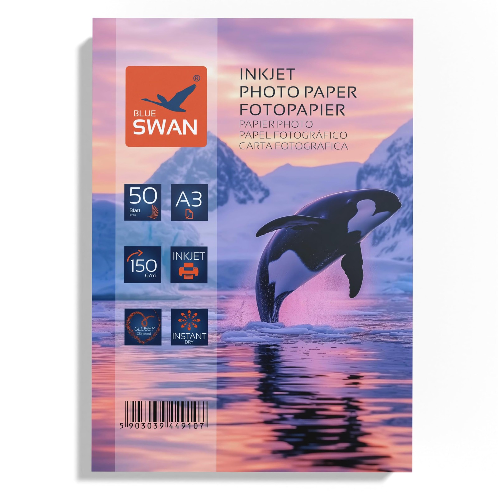 Papier photo brillant A3 séchage rapide anti-bavure 150g pour imprimante jet d'encre