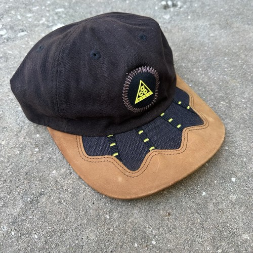 Vintage Nike ACG Hat Cap Outdoors Leather Brim Hike Trail Mowabb Swoosh 90s Og - Picture 3 of 7