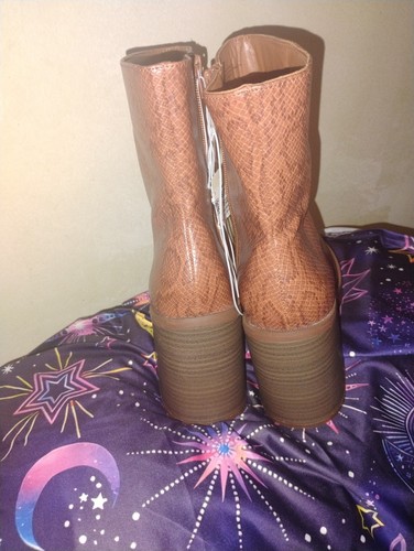 Universal Thread-Mujer Marrón Jenna Cremallera Lateral 3" Tacón Botas Talla 11 - Imagen 3 de 5