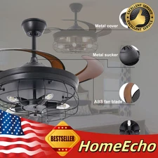 42 in Ceiling Fan Light Two-way Rotation 2-in-1 Smart Lamp and Fan w/ Remote