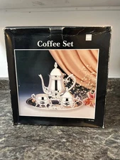 International Silver Company Silver Plated 4 Pc. Coffee Set VINTAGE NIB *READ*