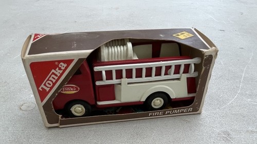 Vintage 1970's Tonka TINY-TONKA Pumper Fire Truck #595 IN BOX pressed steel VG - Picture 20 of 20